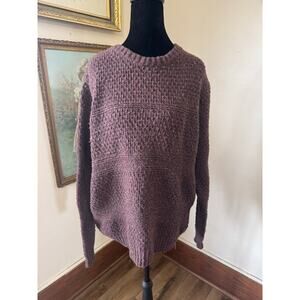 Sherpa Adventure Gear Sweater XL Brown Chunky Knit Textured Outdoor
